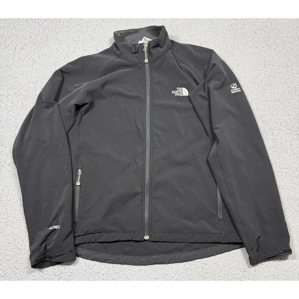 The North‎ Face Apex Flight Series Jacket Mens Large Black Softshell Full Zip